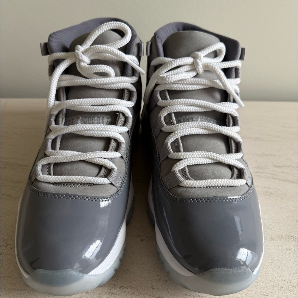 Jordan Cool Grey and White High-Top Sneakers